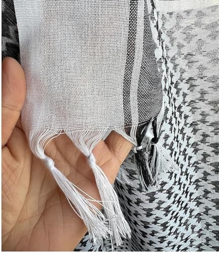Large Shemagh Scarf Men/Women 100% Cotton Military Mens keffiyeh Scarf Tactical Desert Arab Scarf for Men,Yasser Arafat kufiya scarf