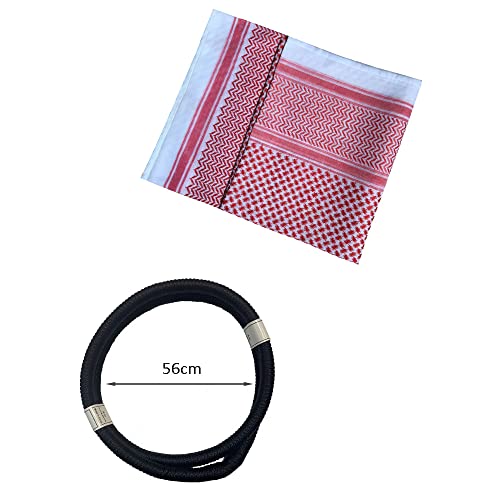 DZOZO Mens Arab Shemagh Scarf Arab Kaffiyeh Shemagh Scarf Head Wrap Muslim Hijab Headscarf Middle East Keffiyeh Headscarf Arabia Scarf Hijab Headband Desert Shawl Arabic Scarf Head Cover Cap