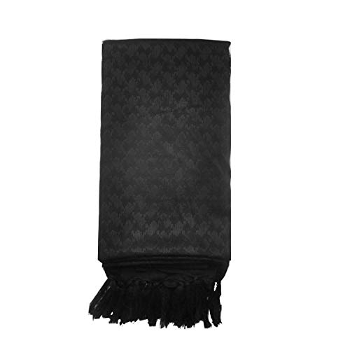 EXPLORE LAND Cotton Military Shemagh Tactical Desert Keffiyeh Scarf Wrap Black
