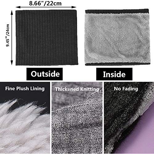 ehsbuy Fleece Neck Warmer Thermal Snoods Unisex Thick Winter Cold Weather Knitted Circle Scarf for Cycling Motocycle Sports