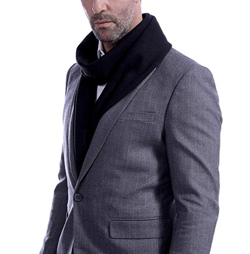 Vextrofort Men's Scarves, Fashion Cashmere Wool Feel Winter Scarves for Men Long Cold Weather - Black