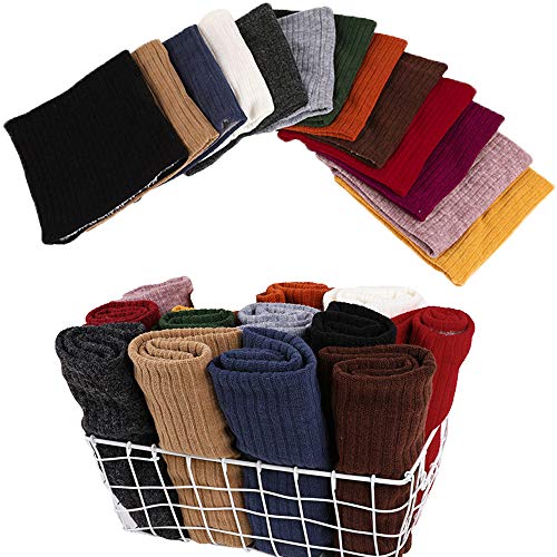 ehsbuy Fleece Neck Warmer Thermal Snoods Unisex Thick Winter Cold Weather Knitted Circle Scarf for Cycling Motocycle Sports