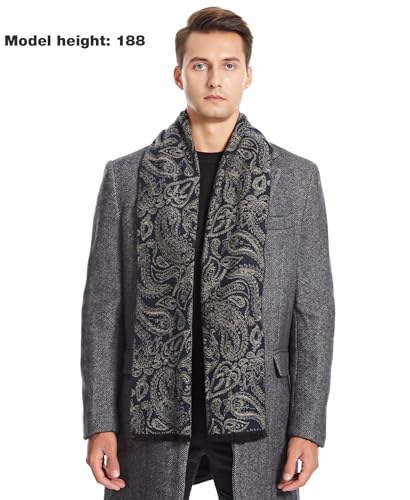 DiaryLook Mens Scarf Plaid Warm Tassel Scarves for Winter Cotton Long Classic Scarves Men Business Gifts