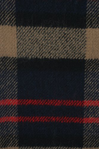 Atano Mens Reversible Checked Scarf with Tassels Blue(Size: One Size)