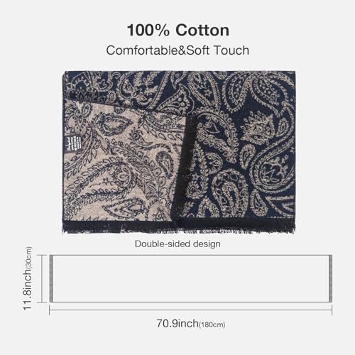 DiaryLook Mens Scarf Plaid Warm Tassel Scarves for Winter Cotton Long Classic Scarves Men Business Gifts