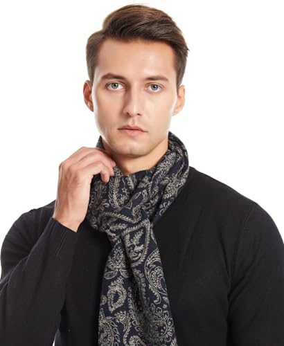 DiaryLook Mens Scarf Plaid Warm Tassel Scarves for Winter Cotton Long Classic Scarves Men Business Gifts