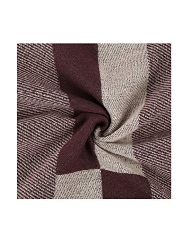 sourcing map Men Plaids Warm Winter Soft Wrap Shawl Long Scarves Dark Beige+Brown