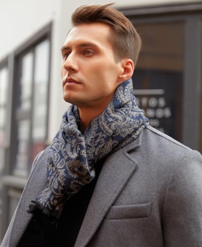 DiaryLook Mens Scarf Plaid Warm Tassel Scarves for Winter Cotton Long Classic Scarves Men Business Gifts