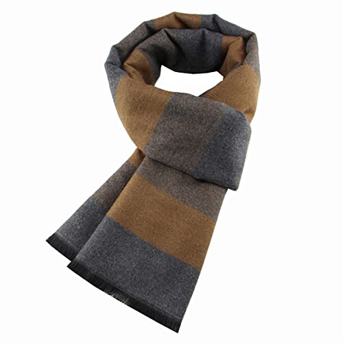 Ueither Men's Soft and Cosy Tartan Check Scarf Long Warm Lightweight Winter Scarf Scarves (180cm x 30cm, Color 23)