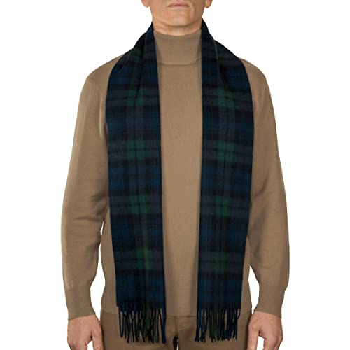 Oxfords Cashmere Lambswool Tartan Scarf, Black Watch