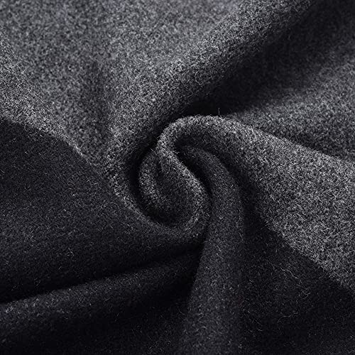 Koeie Men Winter Cashmere Scarf Thick Warm Wool Men's Scarves For Autumn Winter (Black & Grey)