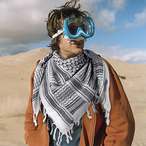 Chalier Fashion Shemagh Scarf Men/Women 100% Cotton Military Mens keffiyeh Scarf Tactical Desert Arab Scarf for Men,Yasser Arafat kufiya scarf Many Colours