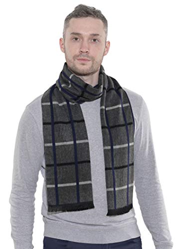 CUNDOU Cold Weather Scarves Thick Cashmere Scarf For Men Warm Soft Wool Scarf For Winter Autumn