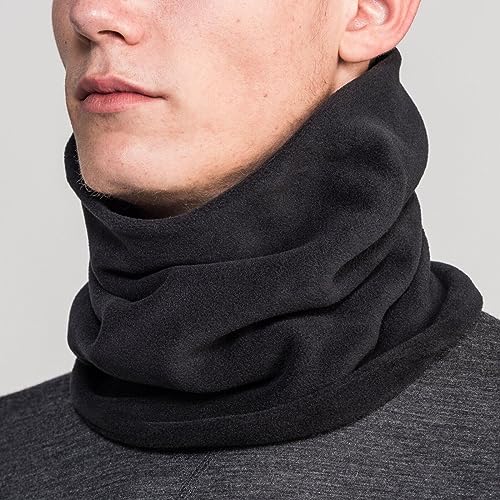 SUFFUSE Neck Warmer Scarf Snood Men Winter Thick Fleece Thermal Windproof Balaclava Mask Hat Neck Gaiter Tube For Mens Women Black
