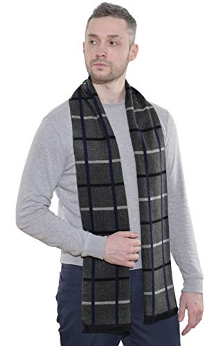 CUNDOU Cold Weather Scarves Thick Cashmere Scarf For Men Warm Soft Wool Scarf For Winter Autumn