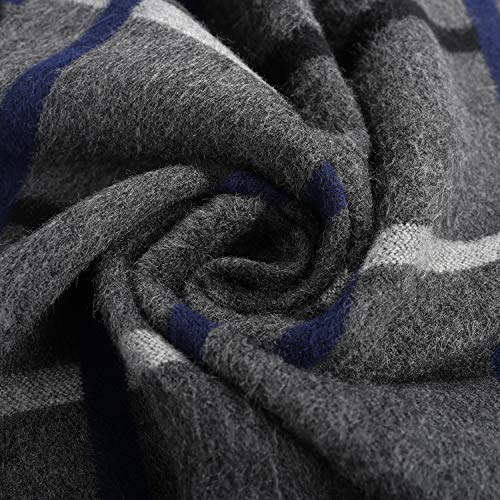 CUNDOU Cold Weather Scarves Thick Cashmere Scarf For Men Warm Soft Wool Scarf For Winter Autumn
