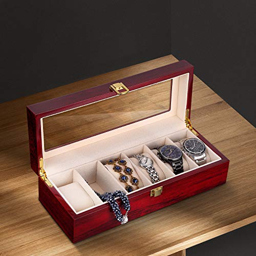 Watch Display Storage Box Jewelry Collection Case Organiser Holder for Men Wooden