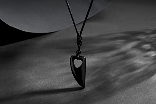 XIANNVXI Wolf Tooth Necklaces for Men Women Healing Crystals Pendant Necklaces Obsidian Crystal Necklaces Adjustable Rope Gemstone Reiki Jewellery
