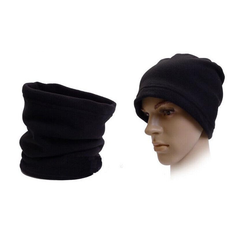 SUFFUSE Neck Warmer Scarf Snood Men Winter Thick Fleece Thermal Windproof Balaclava Mask Hat Neck Gaiter Tube For Mens Women Black