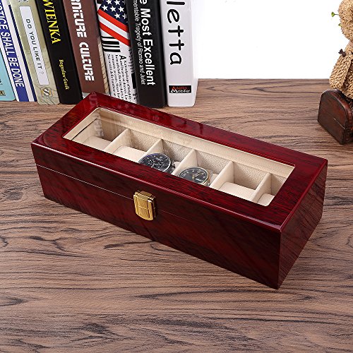 Watch Display Storage Box Jewelry Collection Case Organiser Holder for Men Wooden