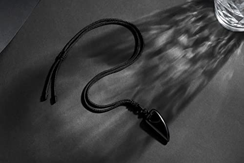 XIANNVXI Wolf Tooth Necklaces for Men Women Healing Crystals Pendant Necklaces Obsidian Crystal Necklaces Adjustable Rope Gemstone Reiki Jewellery