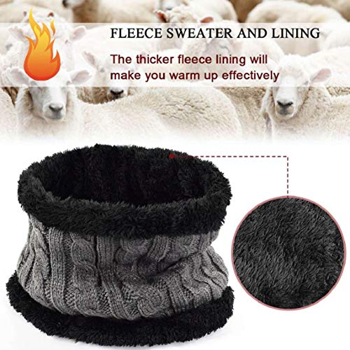 heekpek Scarf and Hat Set Unisex For Winter Knitted Beanie Hat and Circle Scarf For Ski and Outdoor Sports