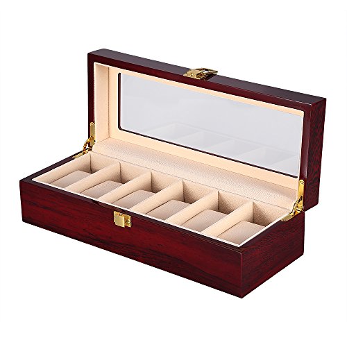 Watch Display Storage Box Jewelry Collection Case Organiser Holder for Men Wooden