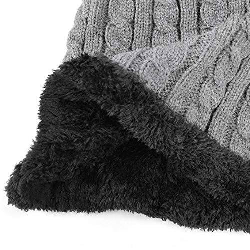 heekpek Scarf and Hat Set Unisex For Winter Knitted Beanie Hat and Circle Scarf For Ski and Outdoor Sports