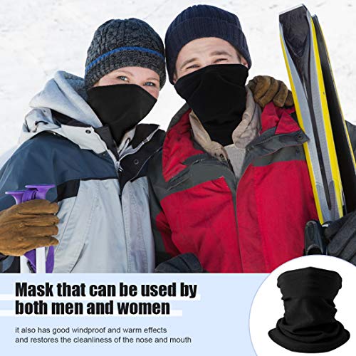 HEGCOIIE Neck Warmer Snood for Men & Women,Winter Neck Gaiter Fleece Bandana Face Covering Mask Windproof Neck Scarf Neckwear for Outdoor Sports Motorcycle Skiing Running Cycling (Black)