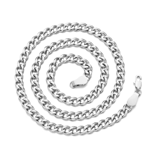 Philip Jones Men's 6mm Stainless Steel 18 Inch Curb Chain Necklace