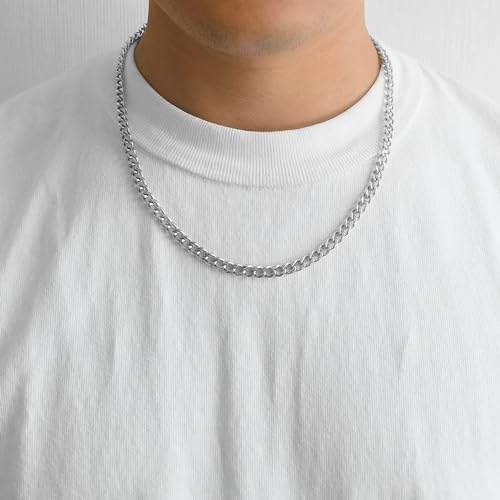 Philip Jones Men's 6mm Stainless Steel 18 Inch Curb Chain Necklace