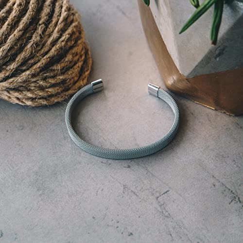 Philip Jones Men's Stainless Steel Mesh Cuff Bracelet