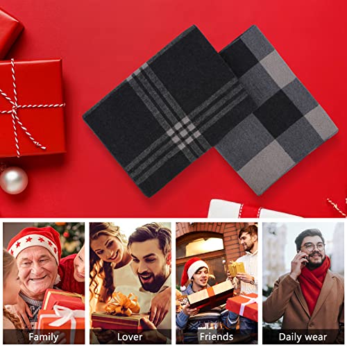 ECOMBOS Mens Scarf - Winter Scarf for Men Tartan Warm Plaid Long Scarves Classical Cashmere-like Knitted Scarf Shawl Neck Wrap