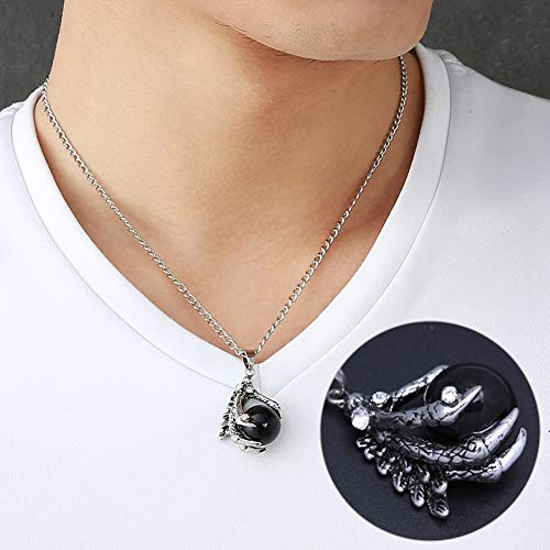 EQLEF Dragon Claw Jewellery Set, Gothic Dragon Claw necklace Alloy/Dragon Stud Earrings/Mens Dragon Ring Gift for Punk Lovers(3 pcs)