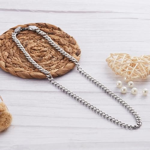 Philip Jones Men's 6mm Stainless Steel 18 Inch Curb Chain Necklace