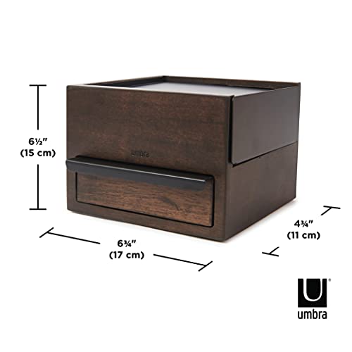 Umbra Mini Stowit Jewelery Box, Walnut/Black