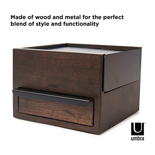 Umbra Mini Stowit Jewelery Box, Walnut/Black