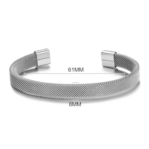 Philip Jones Men's Stainless Steel Mesh Cuff Bracelet