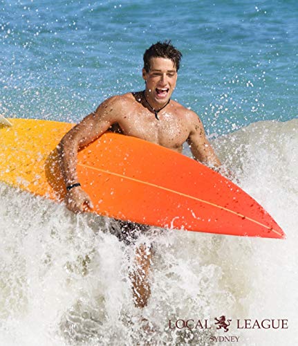 LOCAL LEAGUE Mens Leather Bracelet SURF PATROL AUSTRALIA - Fully Adjustable - NATURAL BROWN Multilayer Cord Surfer Wristband for Men Distressed Rope Festival Vacation BEACH Party, Boyfriend