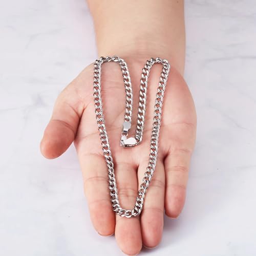 Philip Jones Men's 6mm Stainless Steel 18 Inch Curb Chain Necklace