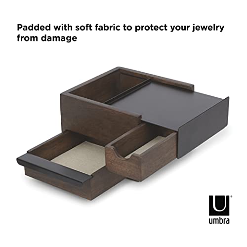 Umbra Mini Stowit Jewelery Box, Walnut/Black