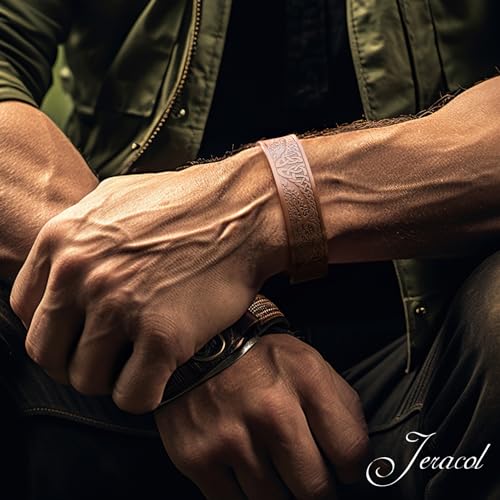 Jeracol Copper Magnetic Bracelets for Men Women,100% Solid Copper Magnetic Cuff Bangle with Powerful Magnets(Each 3500 Gauss), Brazaletes with Ajsust Tool&Jewelry Gift Box