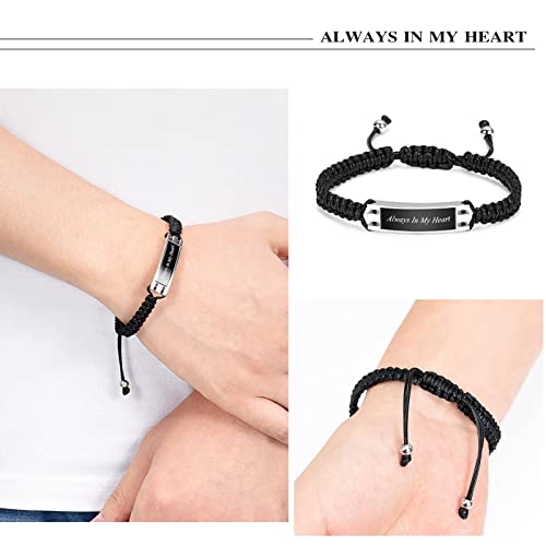 Cremation Jewelry for Ashes Urn Cuff Bangle Rope Bracelet for Men Women Cremation Bracelet for Pet Ashes Keepsake Memorial Ash Bracelet Gifts (Style1-Always In My Heart)