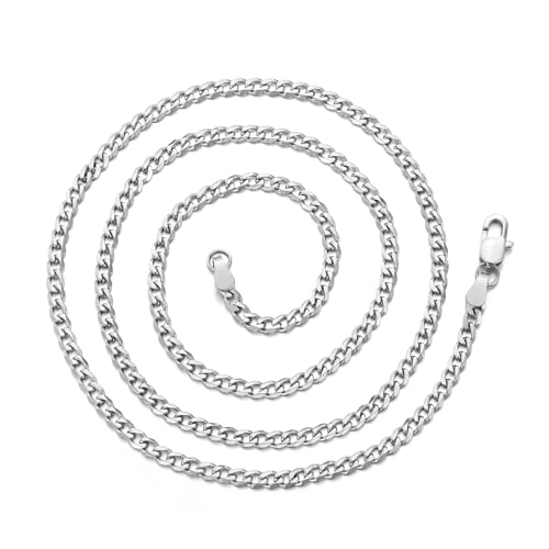 Philip Jones Men's 3mm Stainless Steel 20 Inch Curb Chain Necklace