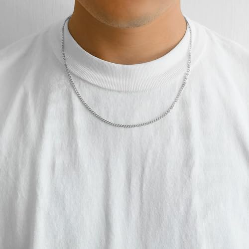 Philip Jones Men's 3mm Stainless Steel 20 Inch Curb Chain Necklace