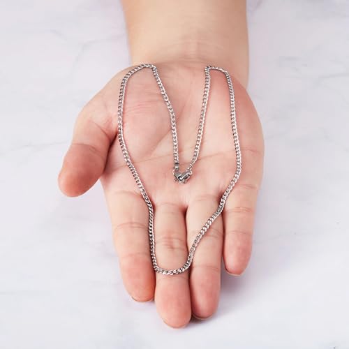 Philip Jones Men's 3mm Stainless Steel 20 Inch Curb Chain Necklace