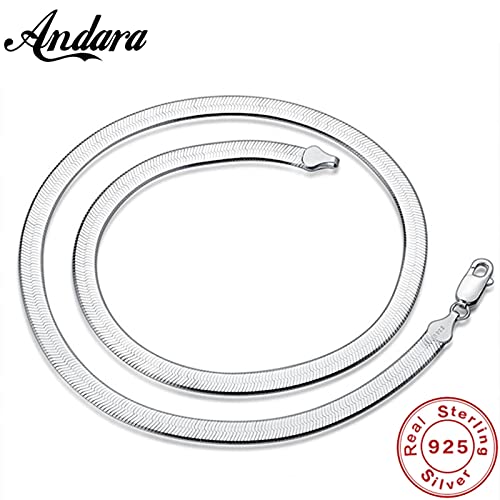 925 Silver Necklace 4MM Snake Chain Men Women Couple Sterling Silver Jewelry Blade Chain