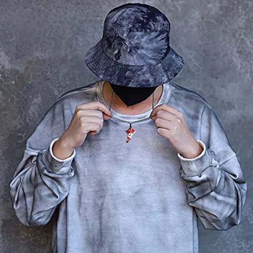 KONFEN Necklace for Men Women, Stainless Steel Red Shoe Pendant Chain 70cm, Mens Sneaker Necklace Hip Hop Punk Birthday Jewelry Gift for Man Women for Boys Girls Unisex
