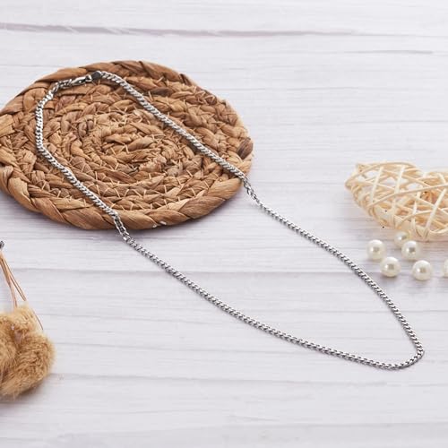 Philip Jones Men's 3mm Stainless Steel 20 Inch Curb Chain Necklace