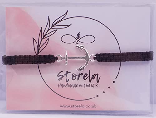 Storela Handmade Silver Plated Anchor Rope bracelet for Men & Women Adjustable & Surfer bracelet Ideal for a Friendship Bracelet, Anniversary, Festival Accessories & Family Gift